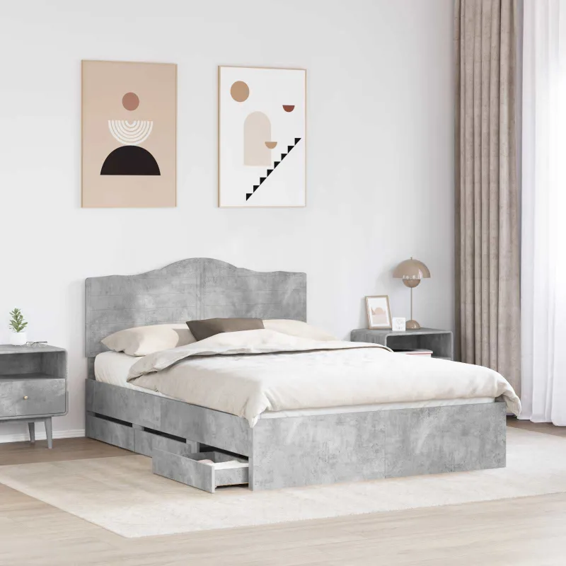 Lovos rėmas Betono pilka 150 x 200 cm Inžinerinė mediena