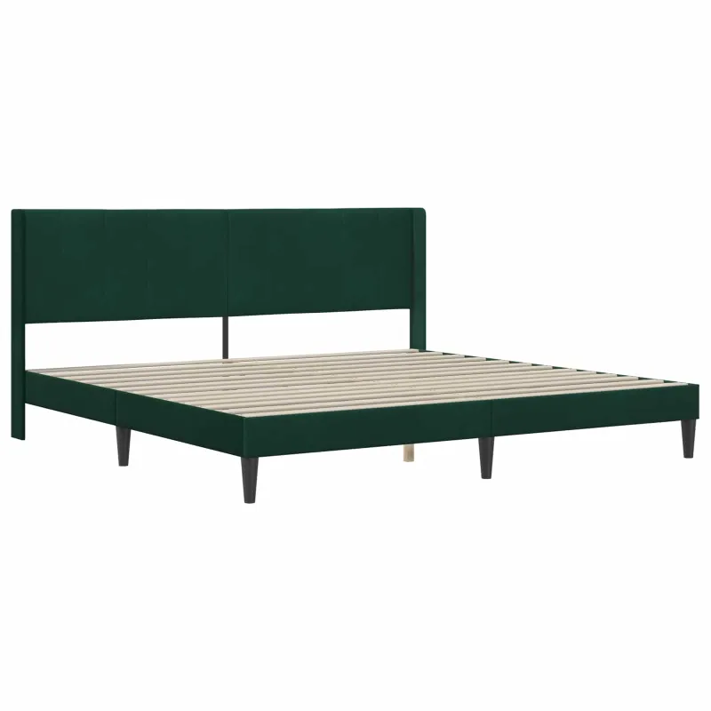 Lovos rėmas su čiužiniu Tamsiai žalia 200 x 200 cm Aksomas