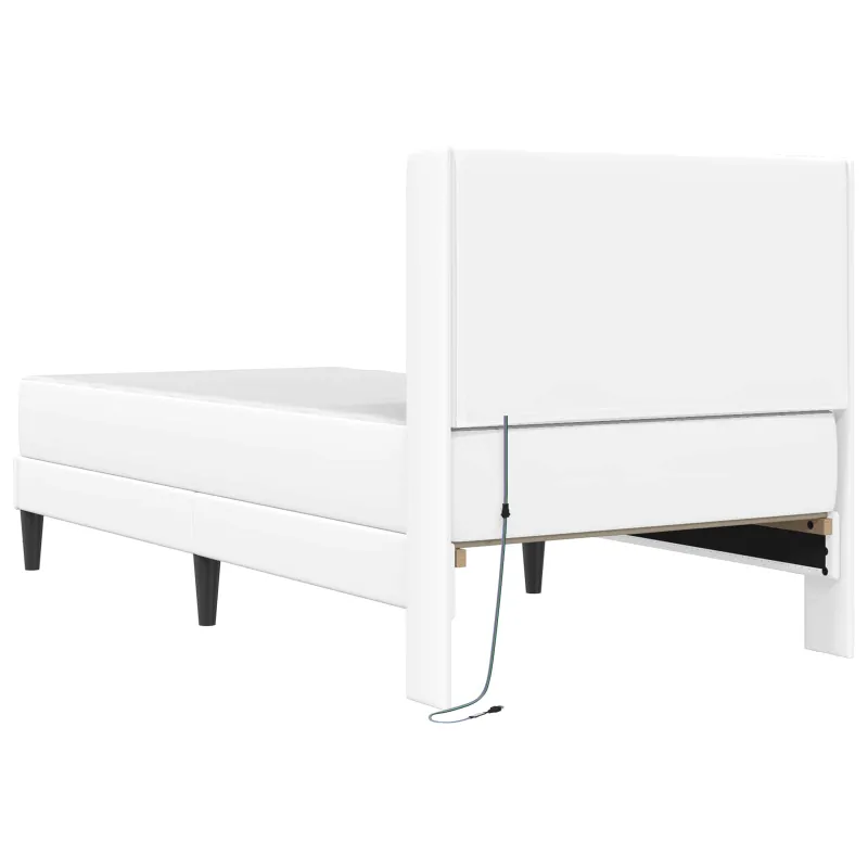 Lovos rėmas su čiužiniu Balta 90 x 190 cm Dirbtinė oda