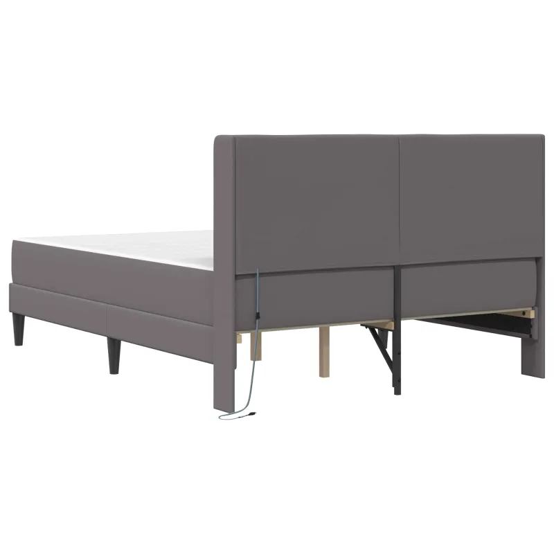 Lovos rėmas su čiužiniu Pilka 140 x 190 cm Dirbtinė oda