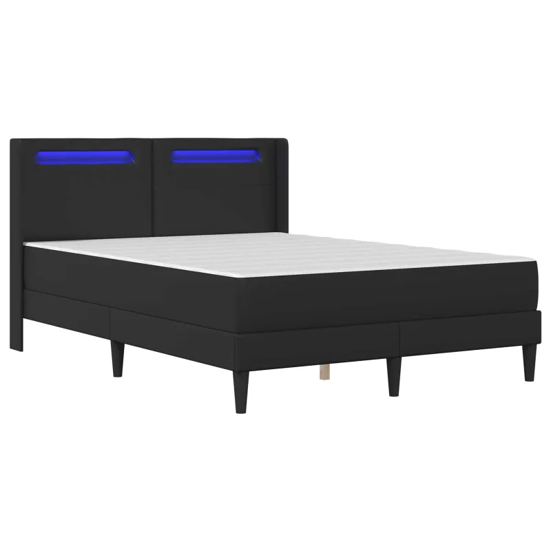 Lovos rėmas su čiužiniu Juoda 140 x 190 cm Dirbtinė oda