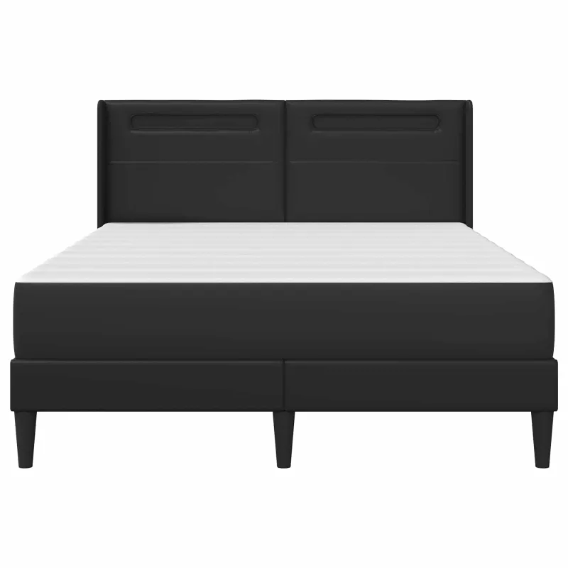 Lovos rėmas su čiužiniu Juoda 140 x 190 cm Dirbtinė oda