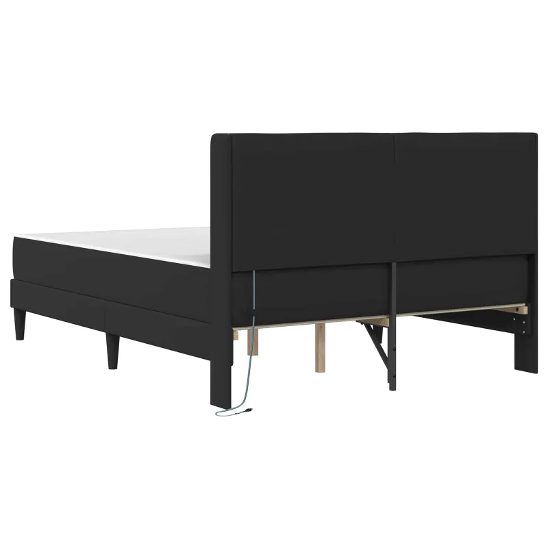 Lovos rėmas su čiužiniu Juoda 140 x 190 cm Dirbtinė oda