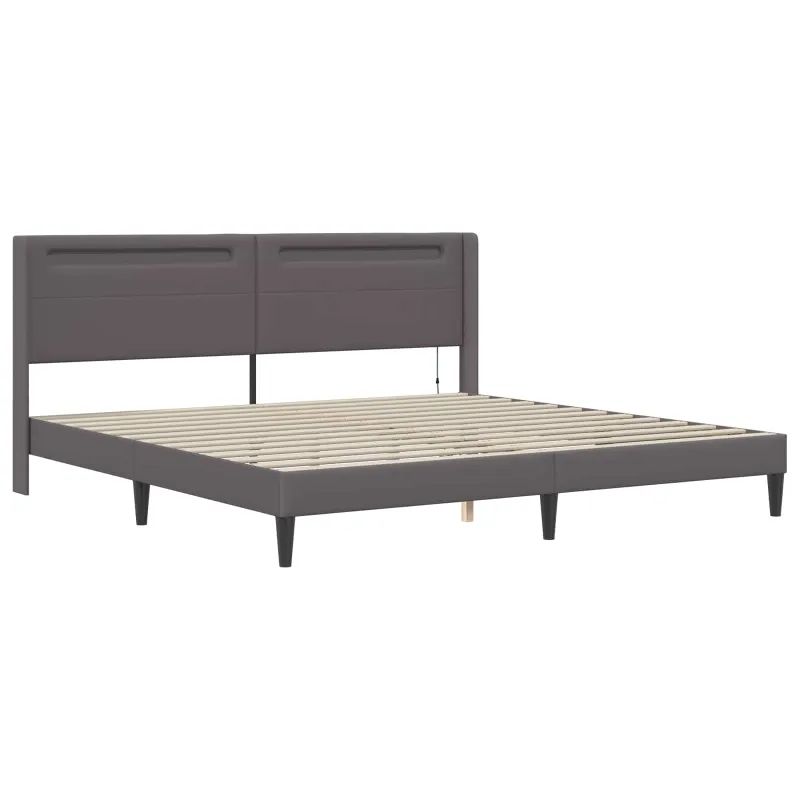 Lovos rėmas su čiužiniu Pilka 180 x 200 cm Dirbtinė oda