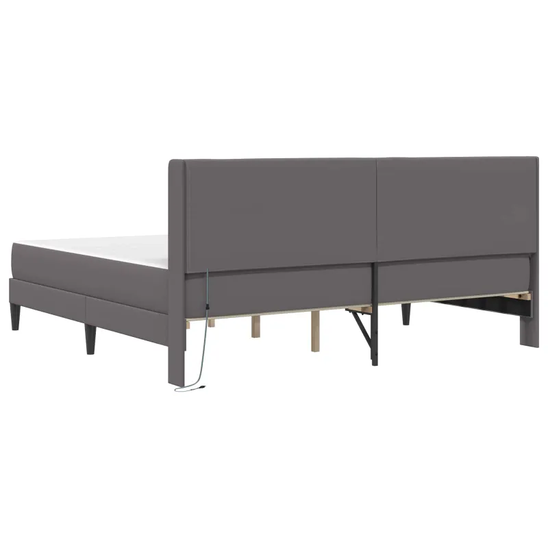 Lovos rėmas su čiužiniu Pilka 180 x 200 cm Dirbtinė oda
