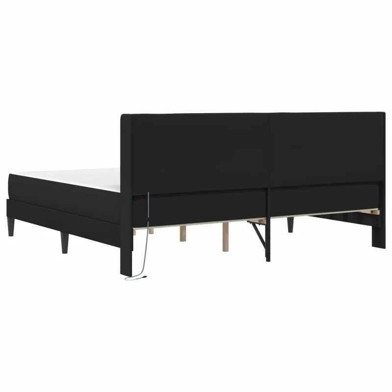 Lovos rėmas su čiužiniu Juoda 180 x 200 cm Dirbtinė oda