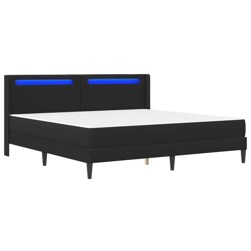 Lovos rėmas su čiužiniu Juoda 200 x 200 cm Dirbtinė oda