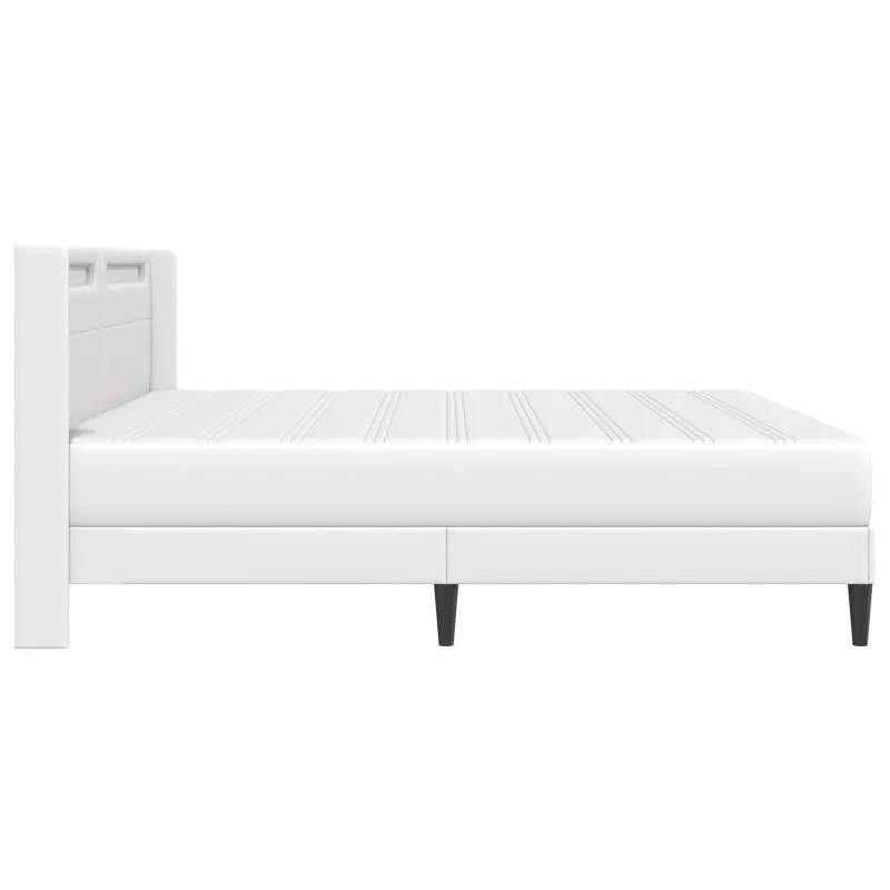 Lovos rėmas su čiužiniu Balta 200 x 200 cm Dirbtinė oda