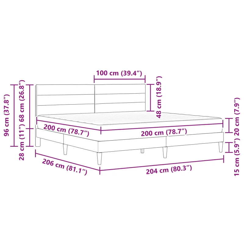 Lovos rėmas Mėlyna 200 x 200 cm Poliesteris