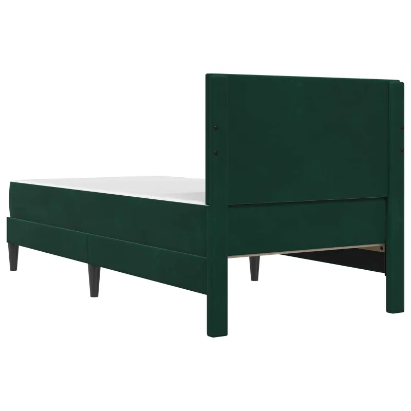 Lovos rėmas su čiužiniu Tamsiai žalia 80 x 200 cm Aksomas