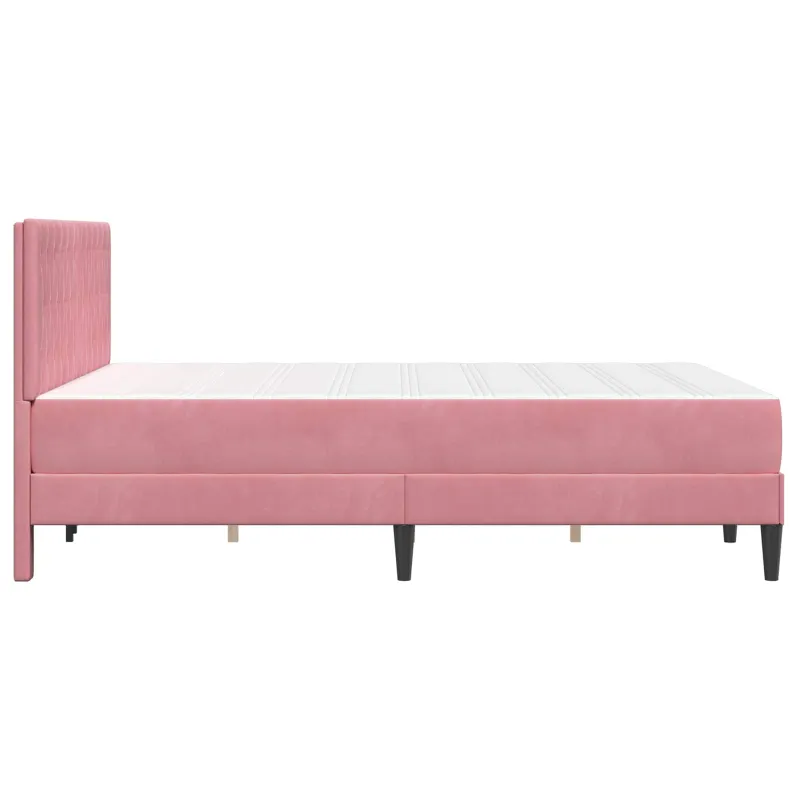 Lovos rėmas su čiužiniu Rožinė 140 x 200 cm Aksomas