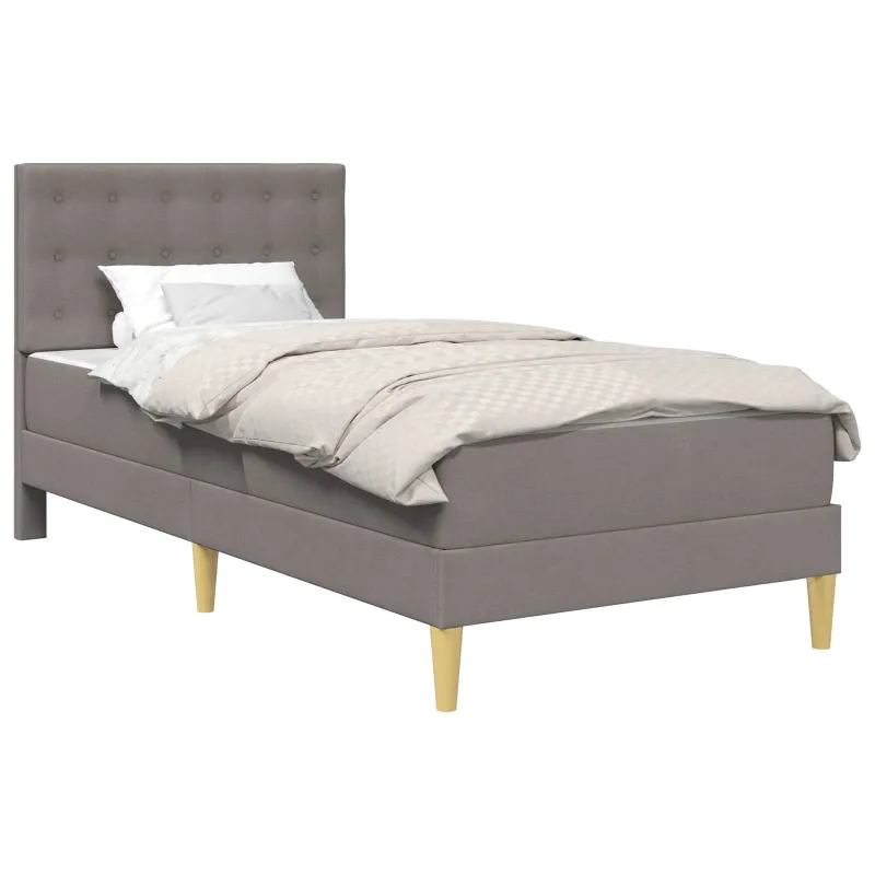 Lovos rėmas su čiužiniu su galvūgalio Taupe 80 x 200 cm audinys