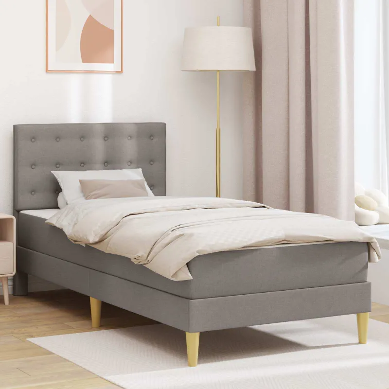 Lovos rėmas su čiužiniu su galvūgalio Taupe 90 x 200 cm audinys