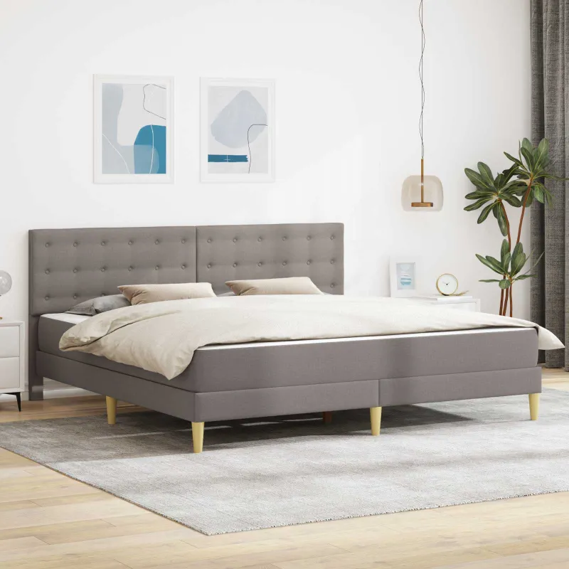 Lovos rėmas su čiužiniu Taupe 200 x 200 cm audinys