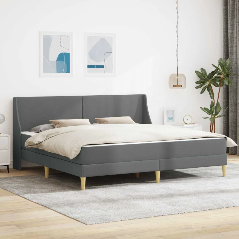 Lovos rėmas su čiužiniu Tamsiai pilka 180 x 200 cm audinys