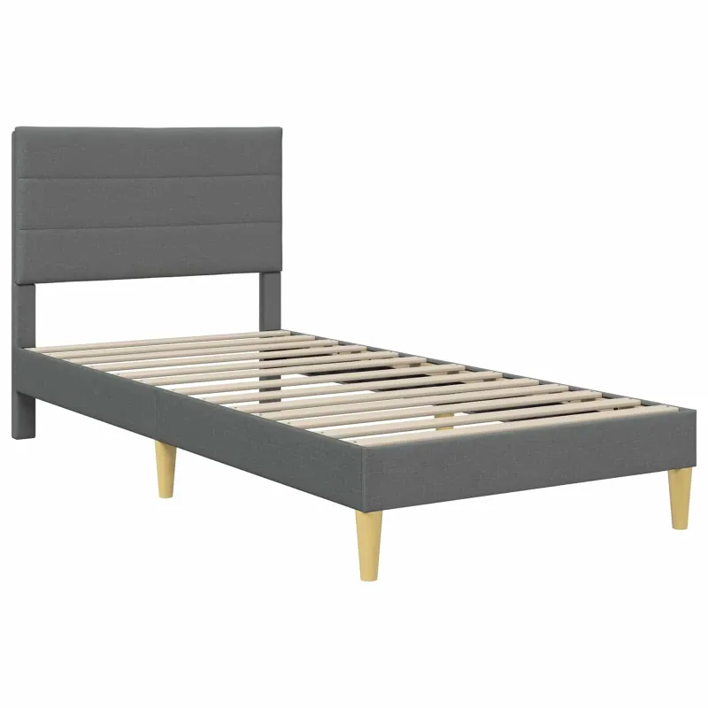 Lovos rėmas su čiužiniu Tamsiai pilka 90 x 190 cm audinys
