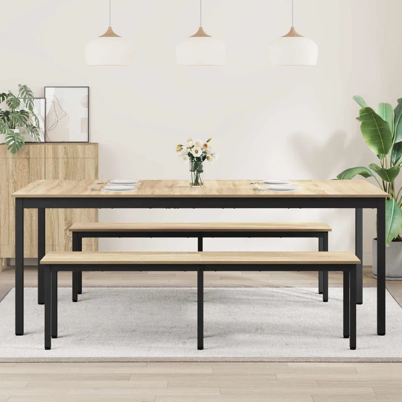 Valgomieji stalai 2 pcs 200 x 100 x 75 cm Apdirbta mediena
