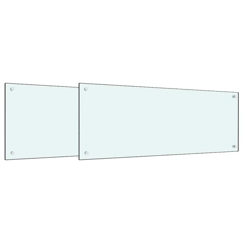 Virtuvės atbraila 2 pcs Balta 100 x 40 cm grūdintas stiklas
