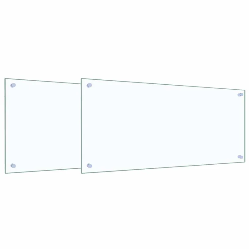 Virtuvės atbraila 2 pcs Skaidrus 90 x 40 cm grūdintas stiklas