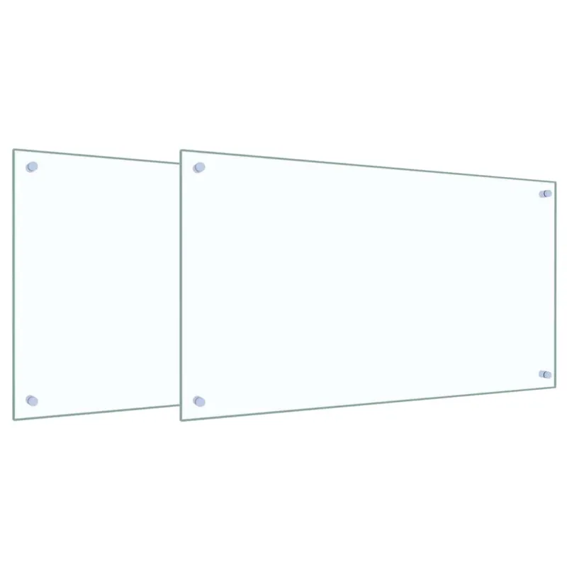 Virtuvės atbraila 2 pcs Skaidrus 90 x 50 cm grūdintas stiklas