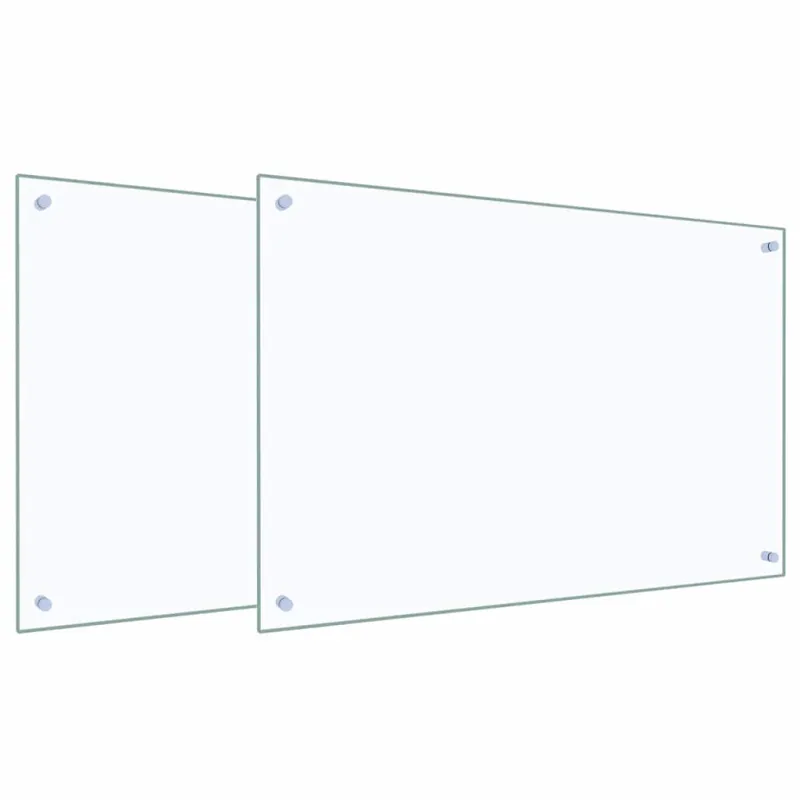 Virtuvės atbraila 2 pcs Skaidrus 90 x 60 cm grūdintas stiklas