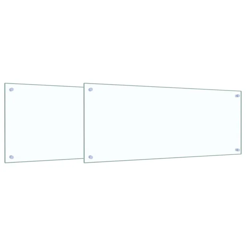 Virtuvės atbraila 2 pcs Skaidrus 100 x 40 cm grūdintas stiklas