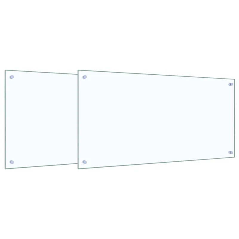 Virtuvės atbraila 2 pcs Skaidrus 100 x 50 cm grūdintas stiklas