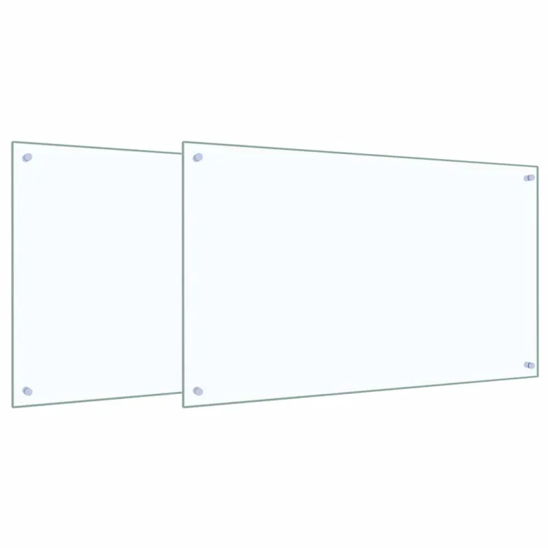 Virtuvės atbraila 2 pcs Skaidrus 100 x 60 cm grūdintas stiklas