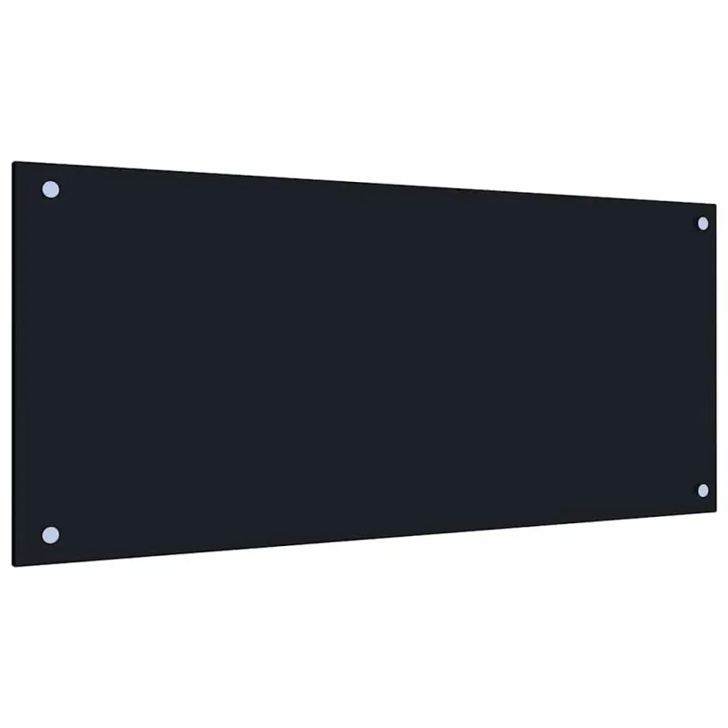 Virtuvės atbraila 2 pcs Juoda 90 x 40 cm grūdintas stiklas