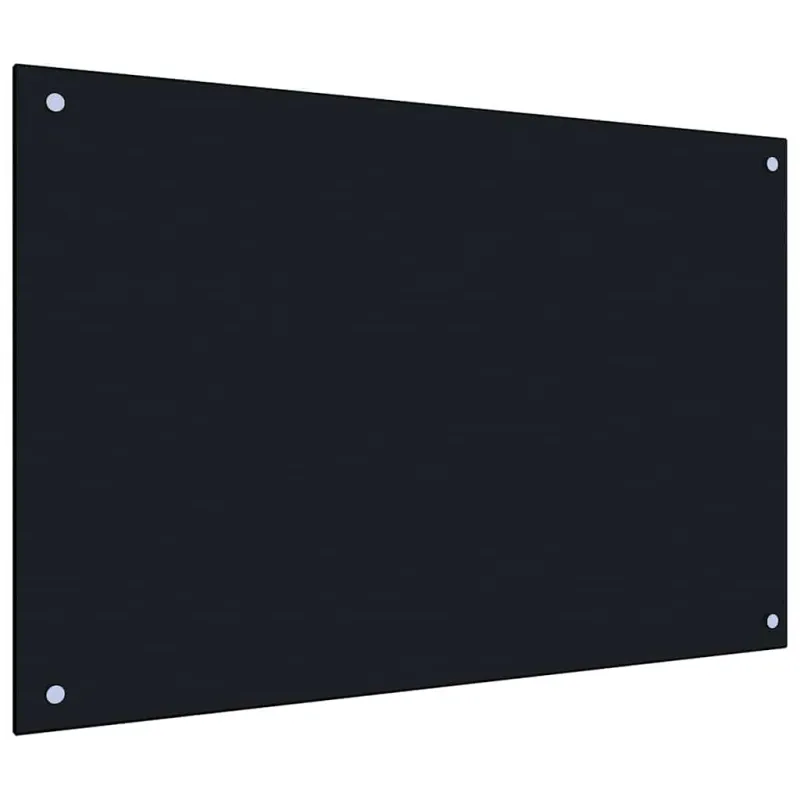 Virtuvės atbraila 2 pcs Juoda 90 x 60 cm grūdintas stiklas