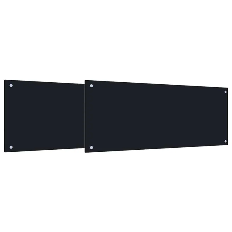 Virtuvės atbraila 2 pcs Juoda 100 x 40 cm grūdintas stiklas