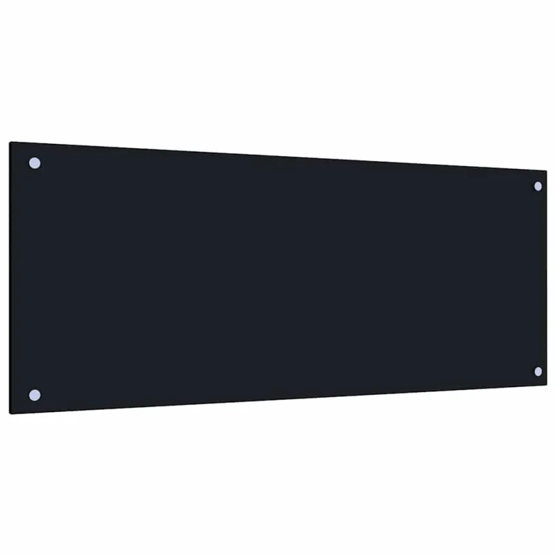 Virtuvės atbraila 2 pcs Juoda 100 x 40 cm grūdintas stiklas