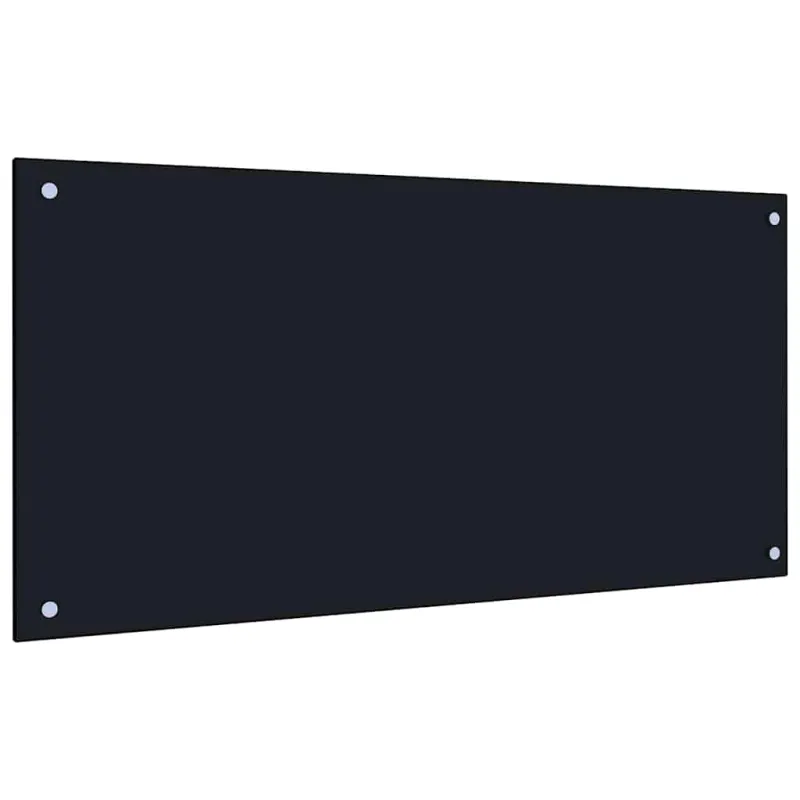Virtuvės atbraila 2 pcs Juoda 100 x 50 cm grūdintas stiklas