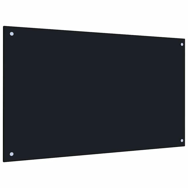 Virtuvės atbraila 2 pcs Juoda 100 x 60 cm grūdintas stiklas