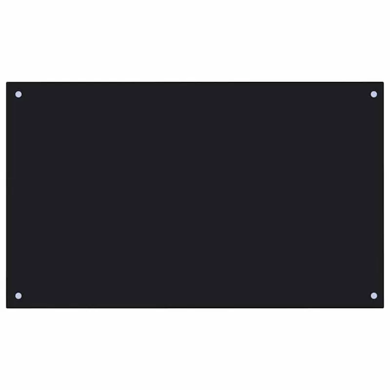 Virtuvės atbraila 2 pcs Juoda 100 x 60 cm grūdintas stiklas
