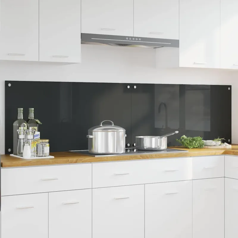 Virtuvės atbraila 2 pcs Tamsiai pilka 100 x 50 cm