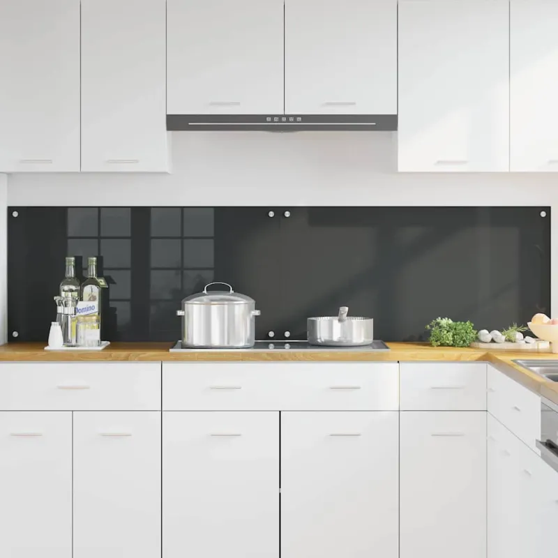 Virtuvės atbraila 2 pcs Tamsiai pilka 100 x 50 cm