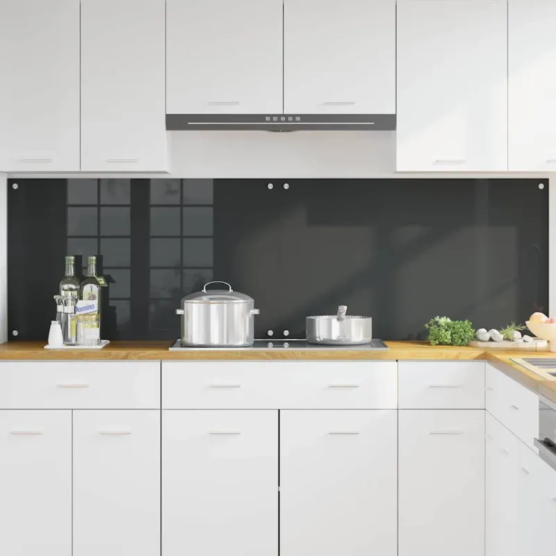 Virtuvės atbraila 2 pcs Tamsiai pilka 100 x 60 cm