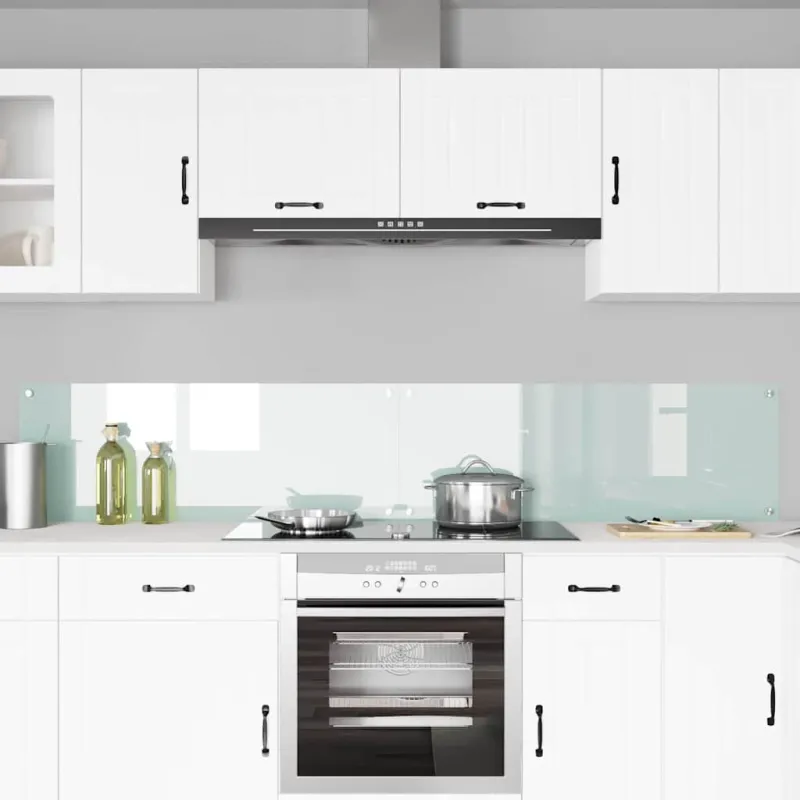 Virtuvės atbraila 2 pcs Balta 110 x 40 cm grūdintas stiklas