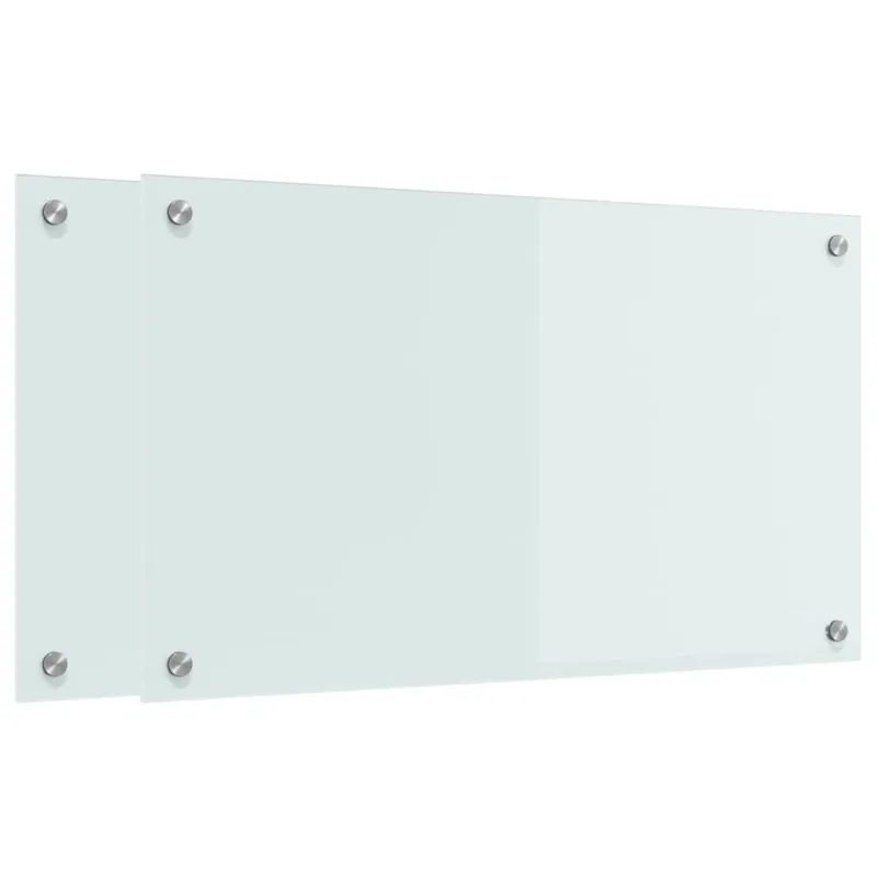 Virtuvės atbraila 2 pcs Balta 70 x 40 cm grūdintas stiklas