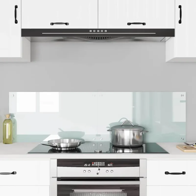 Virtuvės atbraila 2 pcs Balta 70 x 40 cm grūdintas stiklas