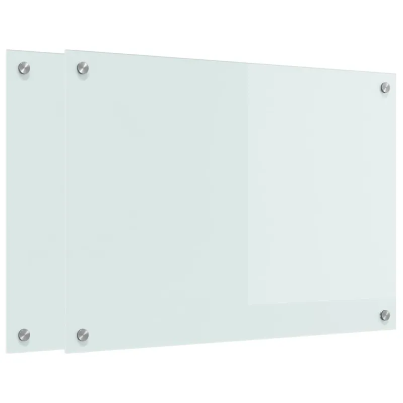 Virtuvės atbraila 2 pcs Balta 70 x 50 cm grūdintas stiklas