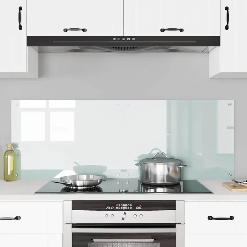 Virtuvės atbraila 2 pcs Balta 70 x 50 cm grūdintas stiklas