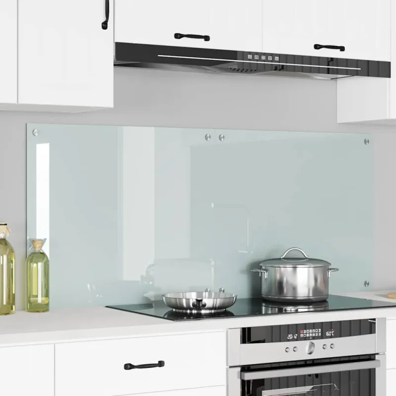 Virtuvės atbraila 2 pcs Balta 70 x 60 cm grūdintas stiklas