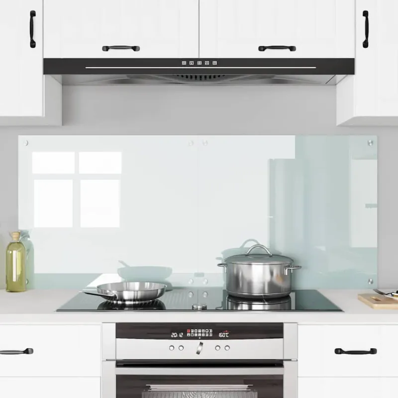 Virtuvės atbraila 2 pcs Balta 70 x 60 cm grūdintas stiklas
