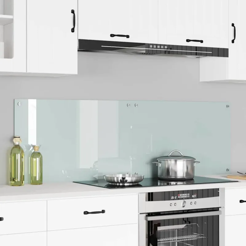 Virtuvės atbraila 2 pcs Balta 80 x 50 cm grūdintas stiklas