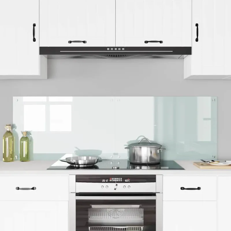 Virtuvės atbraila 2 pcs Balta 80 x 50 cm grūdintas stiklas
