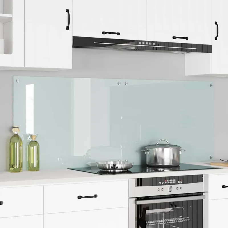 Virtuvės atbraila 2 pcs Balta 80 x 60 cm grūdintas stiklas