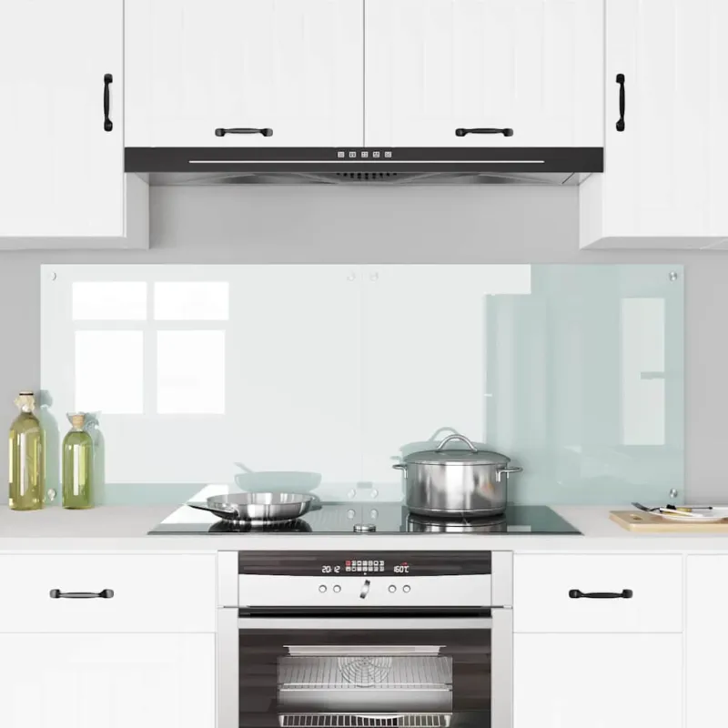 Virtuvės atbraila 2 pcs Balta 80 x 60 cm grūdintas stiklas