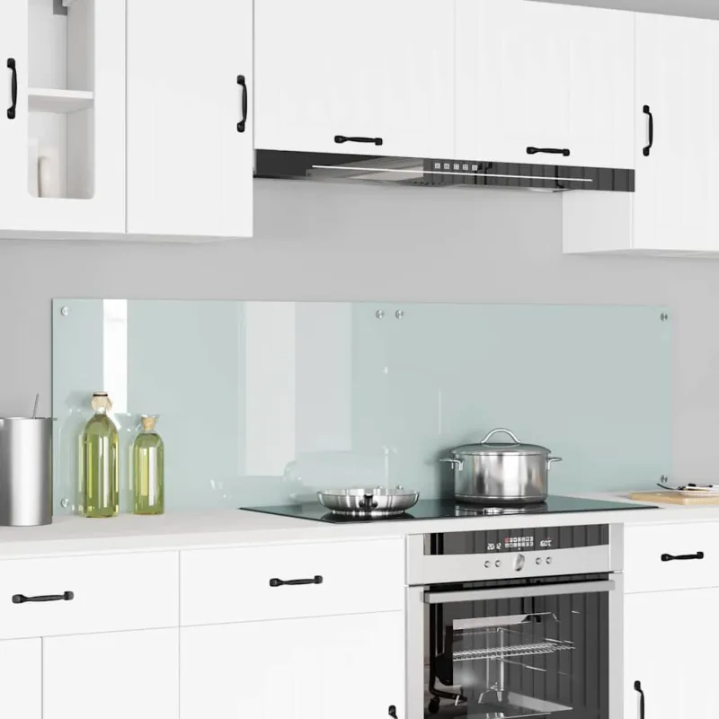 Virtuvės atbraila 2 pcs Balta 90 x 50 cm grūdintas stiklas